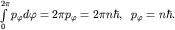 $intlimits_0^{2pi}p_{varphi}dvarphi=2pi p_{varphi}=2pi nhbar, ; {rm }; p_{varphi}=nhbar.$