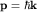 ${bf p}=hbar{bf k}$