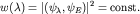 $w(lambda)=|(psi_lambda,psi_E)|^2={rm const}.$