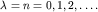 $lambda=n=0,1,2,ldots.$