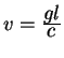 $v={displaystyle gloverdisplaystyle c}$