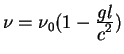 $nu=nu_0(1-{displaystyle gloverdisplaystyle c^2})$