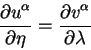 begin{displaymath}
{displaystylepartial u^{alpha}overdisplaystylepartial ...
...ystylepartial
v^{alpha}overdisplaystylepartial lambda}
end{displaymath}